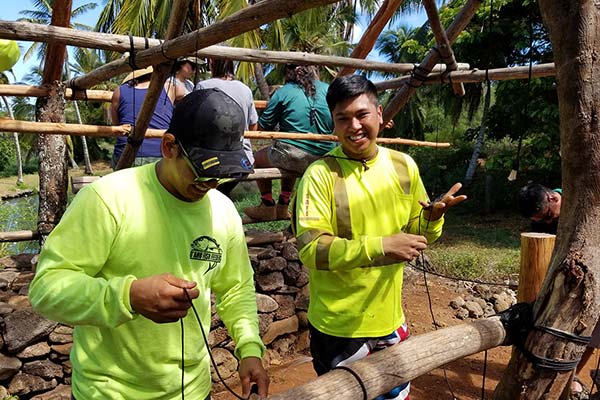 image our crew having fun at Loko Ea fishpond